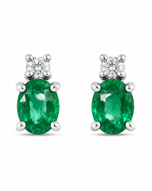 Orecchini Smeraldi 0,30ct e Diamanti 0,04ct