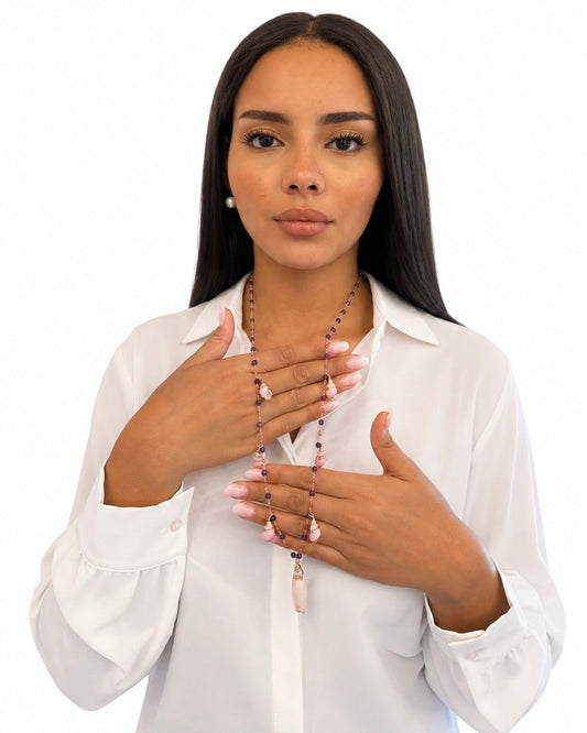 Collana con Zirconi e Charms Conchiglie