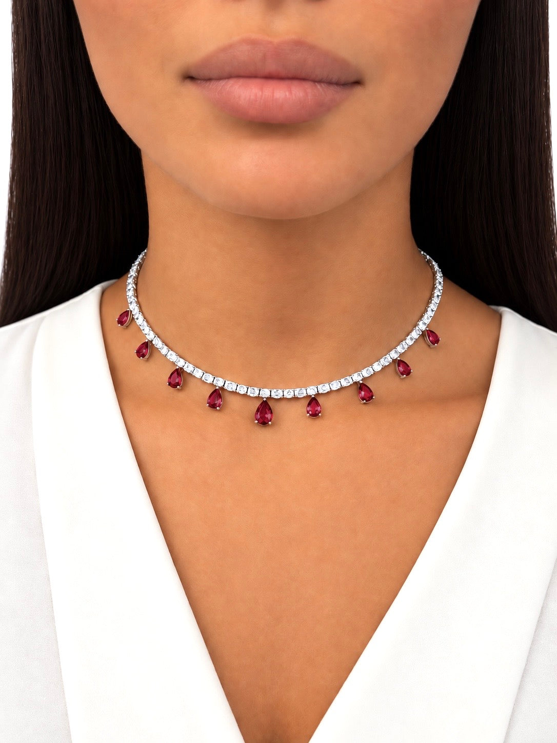 Girocollo Glinda Rosso in Argento 925