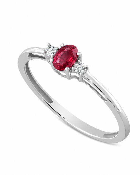 Anello Rubino 0,18ct e Diamanti 0,04ct