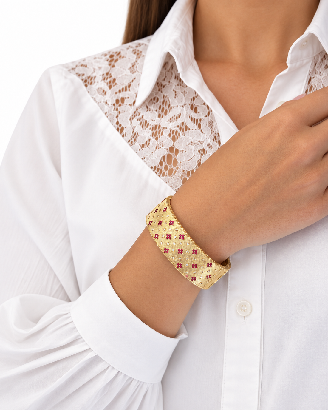 Bracciale Laura Fucsia in Brass dorato