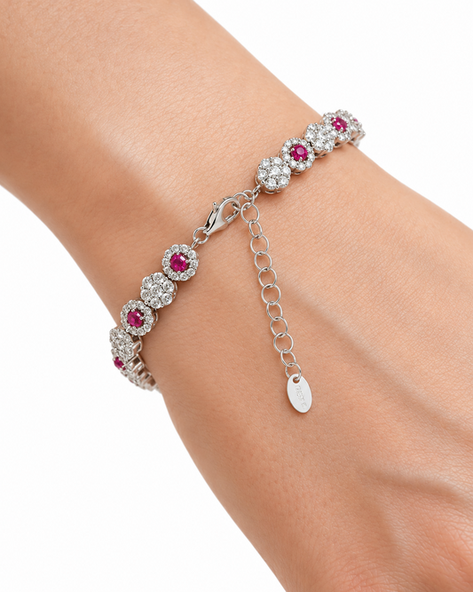 Bracciale Ginevra con zirconi fucsia