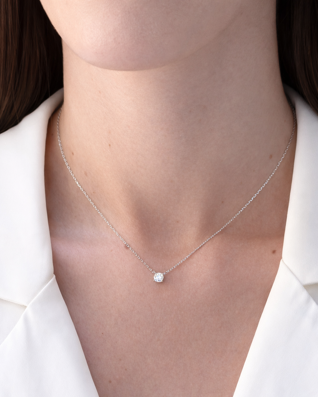 Girocollo in Moissanite punto luce ct 1,2