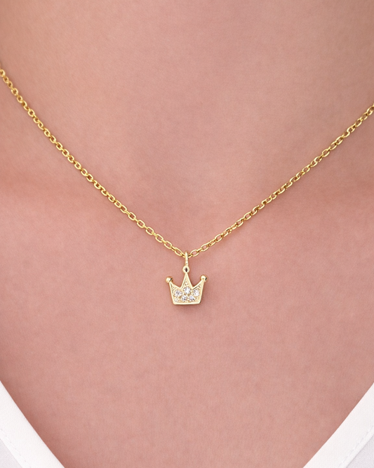 Girocollo Coroncina in Argento placcato oro giallo 18kt