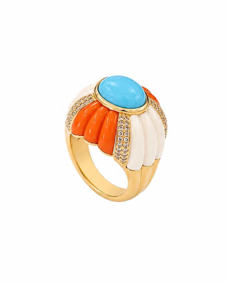 Anello Lidia big in Brass dorato