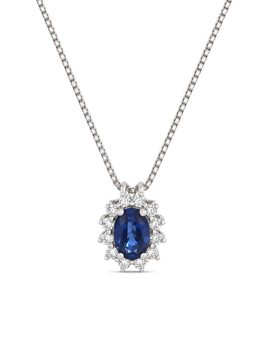 Collana Zaffiro 0,48ct e Diamanti 0,10ct
