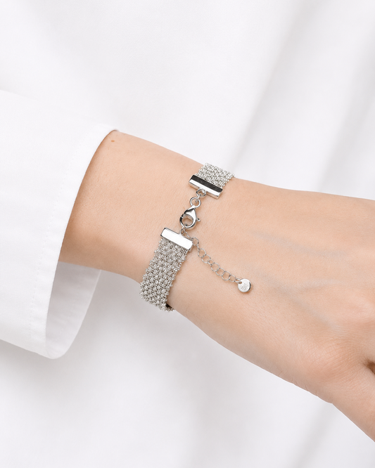 Bracciale fatto a mano argento 925 rodio 1 cm