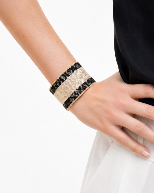 Bracciale fatto a mano Bianco e Nero