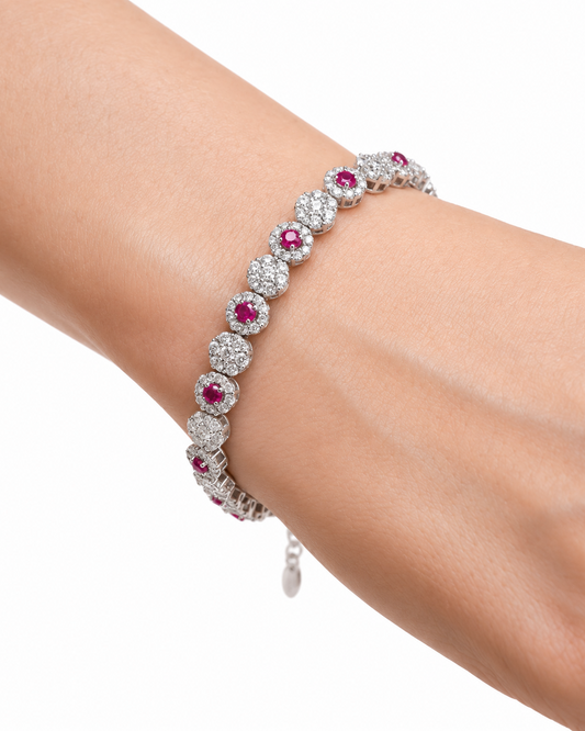 Bracciale Ginevra con zirconi fucsia