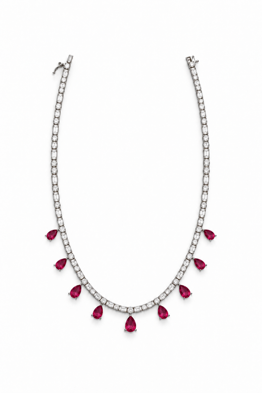 Girocollo Glinda Rosso in Argento 925