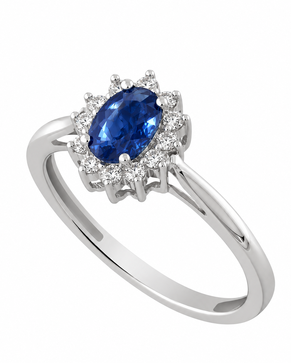 Anello Zaffiro 0,48ct e Diamanti 0,10ct