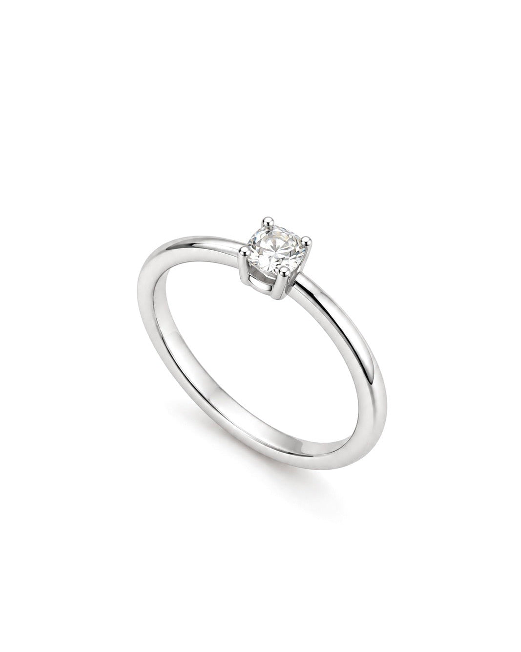 Anello Solitario Small in Argento 925 e Diamanti Lab Grown