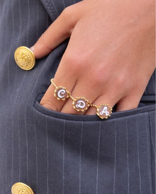 Anello Corona in Argento e Cammeo Personalizzato con incisione