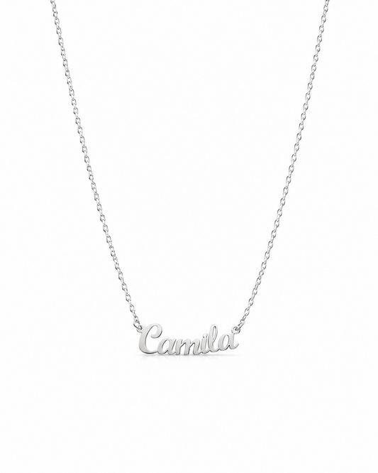 Girocollo personalizzato nome in argento 925 rodio