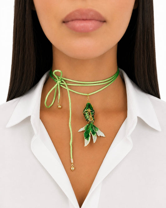 Collana con pendente Pesce Verde