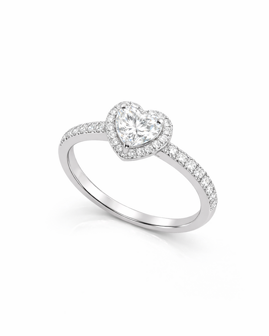 Anello Moissanite Cuore ct 0,7