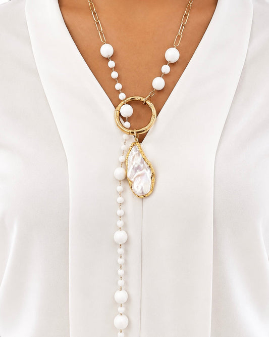 Collana con Agata Bianca e Perla