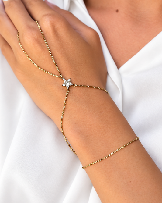 Baciamano in Argento placcato oro giallo 18kt con Stella
