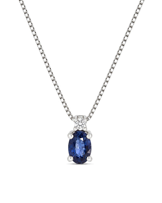 Collana Zaffiro 0,18ct e Diamanti 0,02ct