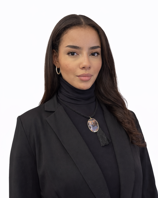 Girocollo con Torsone nero, nappa e pendente Ghepardo