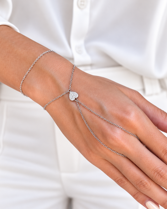 Baciamano in Argento rodio con Cuore