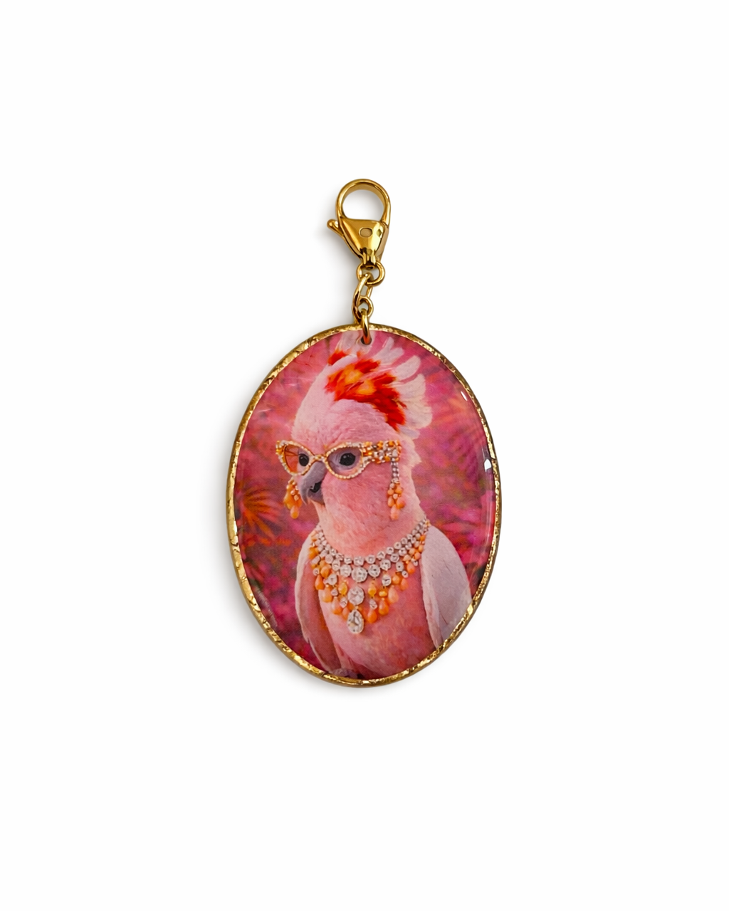Pendente con Pappagallo Rosa