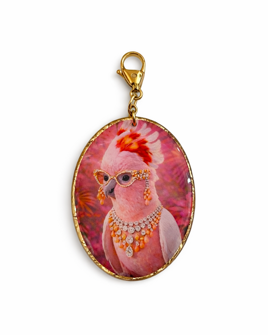 Pendente con Pappagallo Rosa