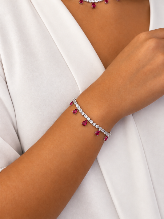 Bracciale Glinda Rosso in Argento 925