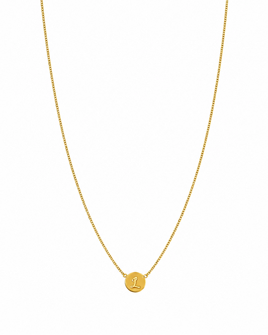 Girocollo personalizzato Iniziale rotonda in Oro 9kt