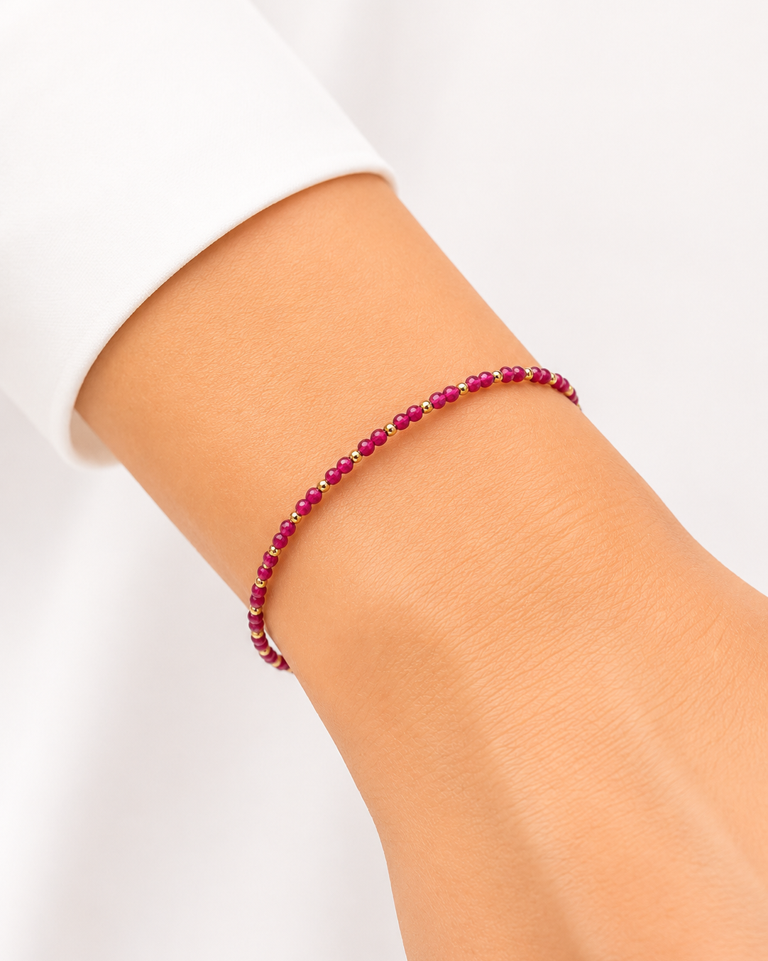 Bracciale in Oro 9kt rigido con Zirconi Fucsia