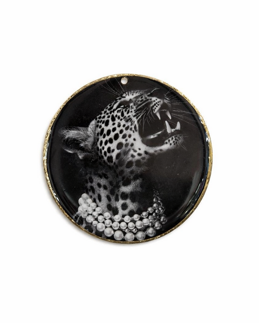 Pendente con Ghepardo e Bianco e Nero Tondo