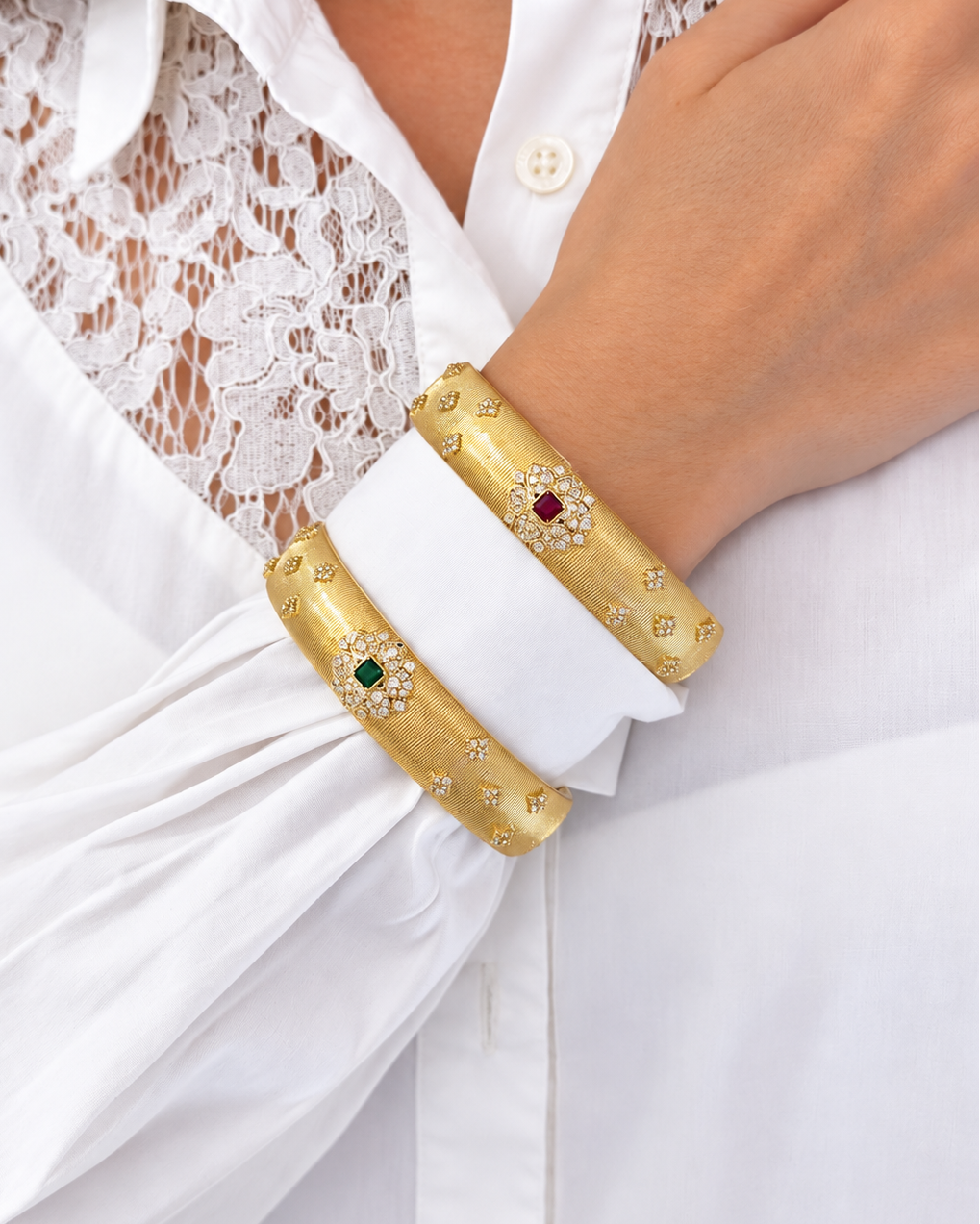 Bracciale Vittoria Fucsia in Brass dorato