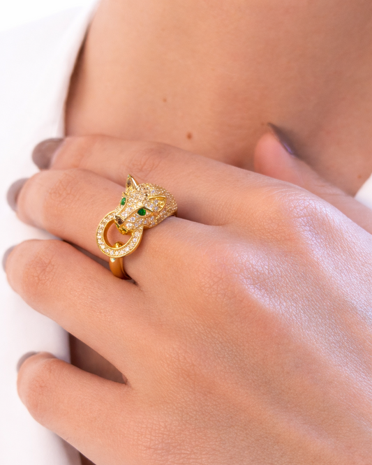 Anello Pantera placcato oro giallo 18kt
