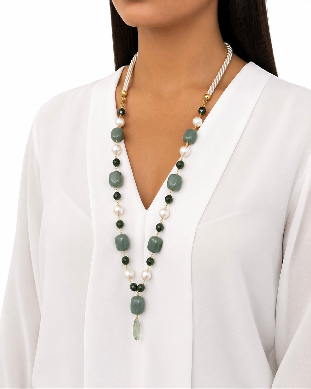 Collana con Giada e Tormaline