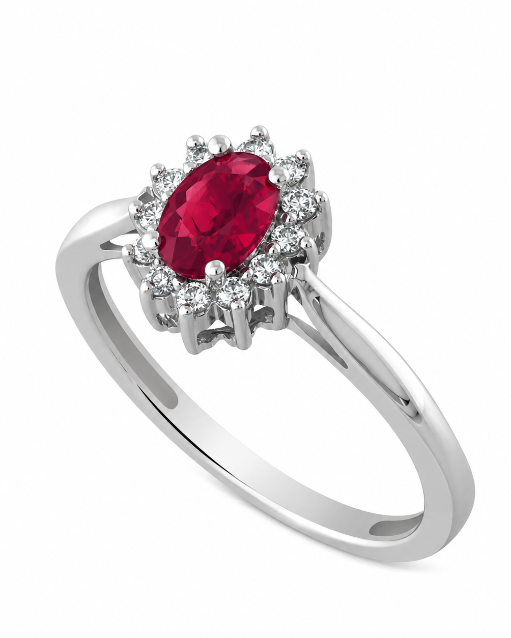 Anello Rubino 0,48ct e Diamanti 0,10ct