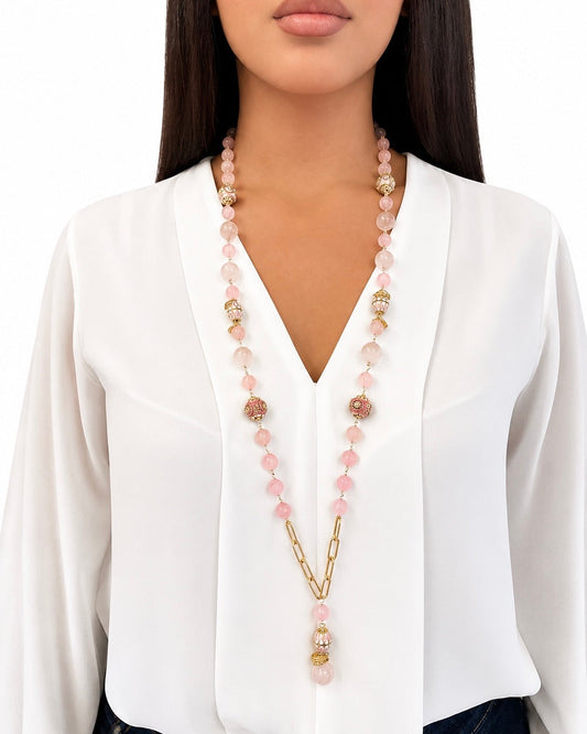 Collana con Quarzo Rosa