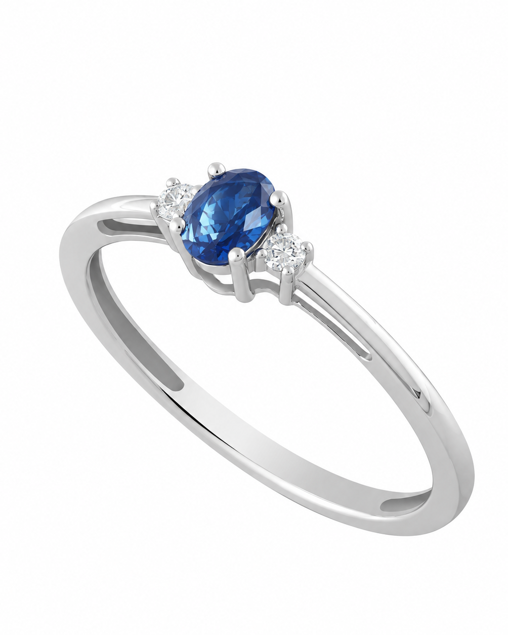Anello Zaffiro 0,18ct e Diamanti 0,04ct