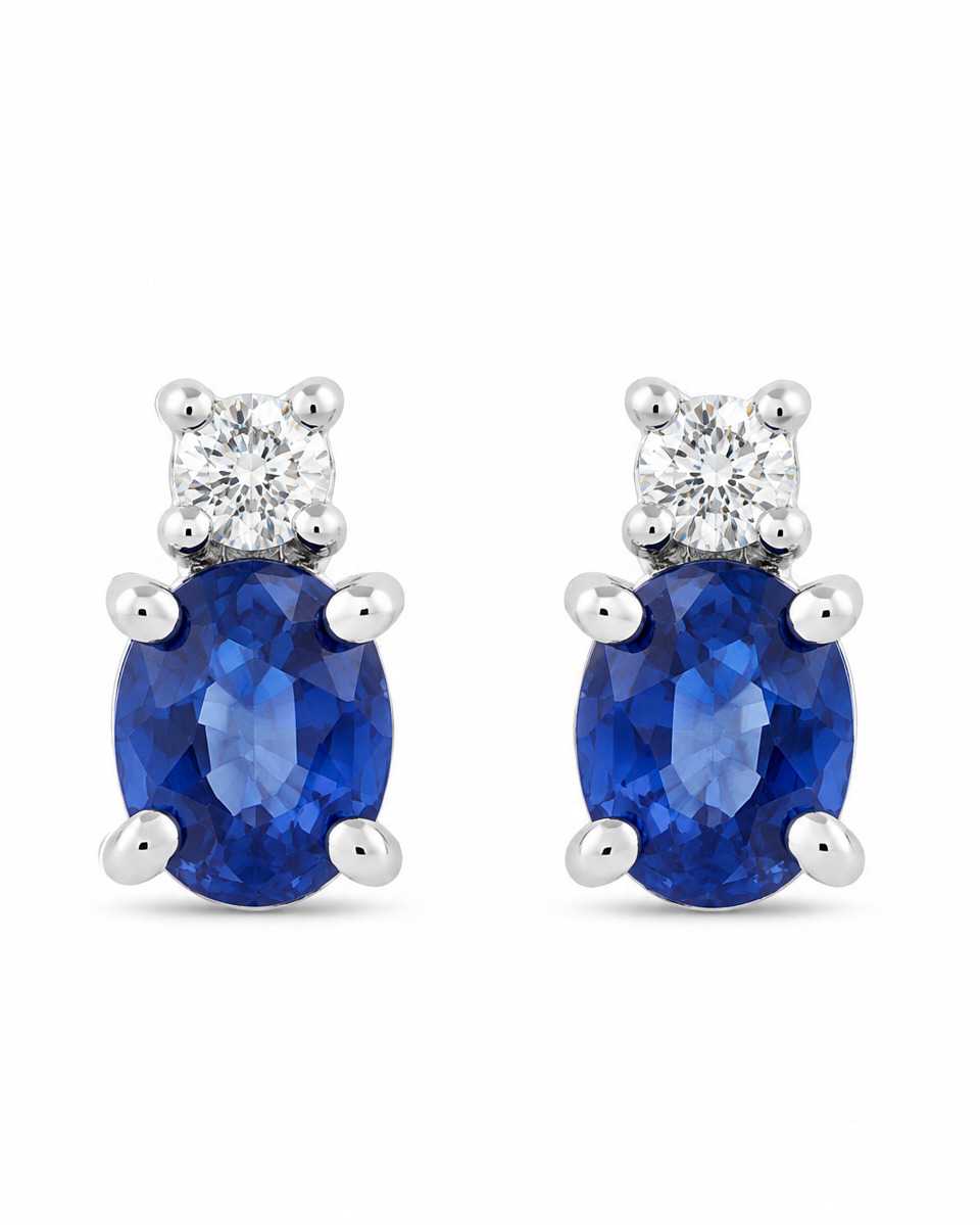 Orecchini Zaffiri 0,36ct e Diamanti 0,04ct