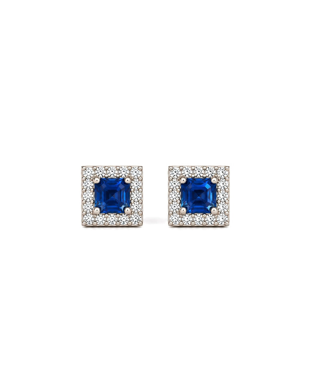 Orecchini in Argento 925, Zaffiro e Diamanti Lab Grown