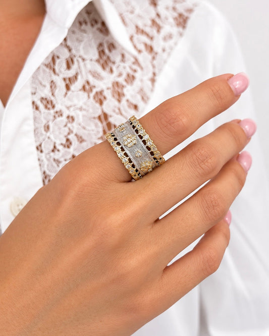 Anello Francesca in Brass rodio