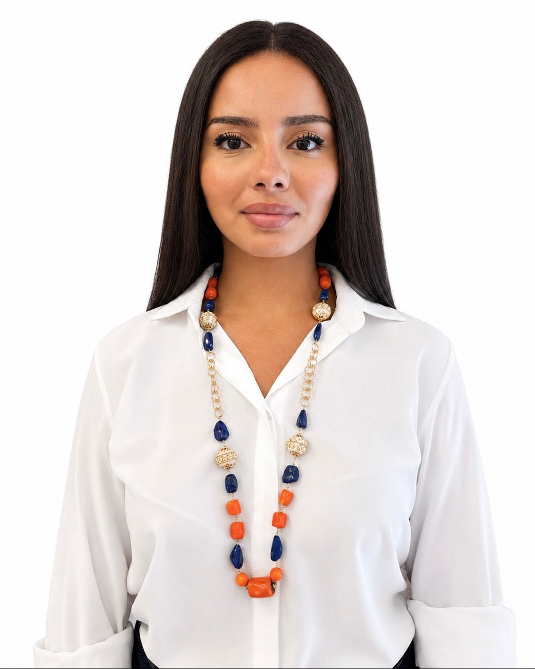Collana con Lapislazzuli e Corallo Bambù