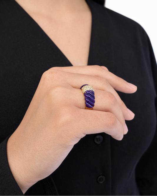 Anello Blue in Argento dorato