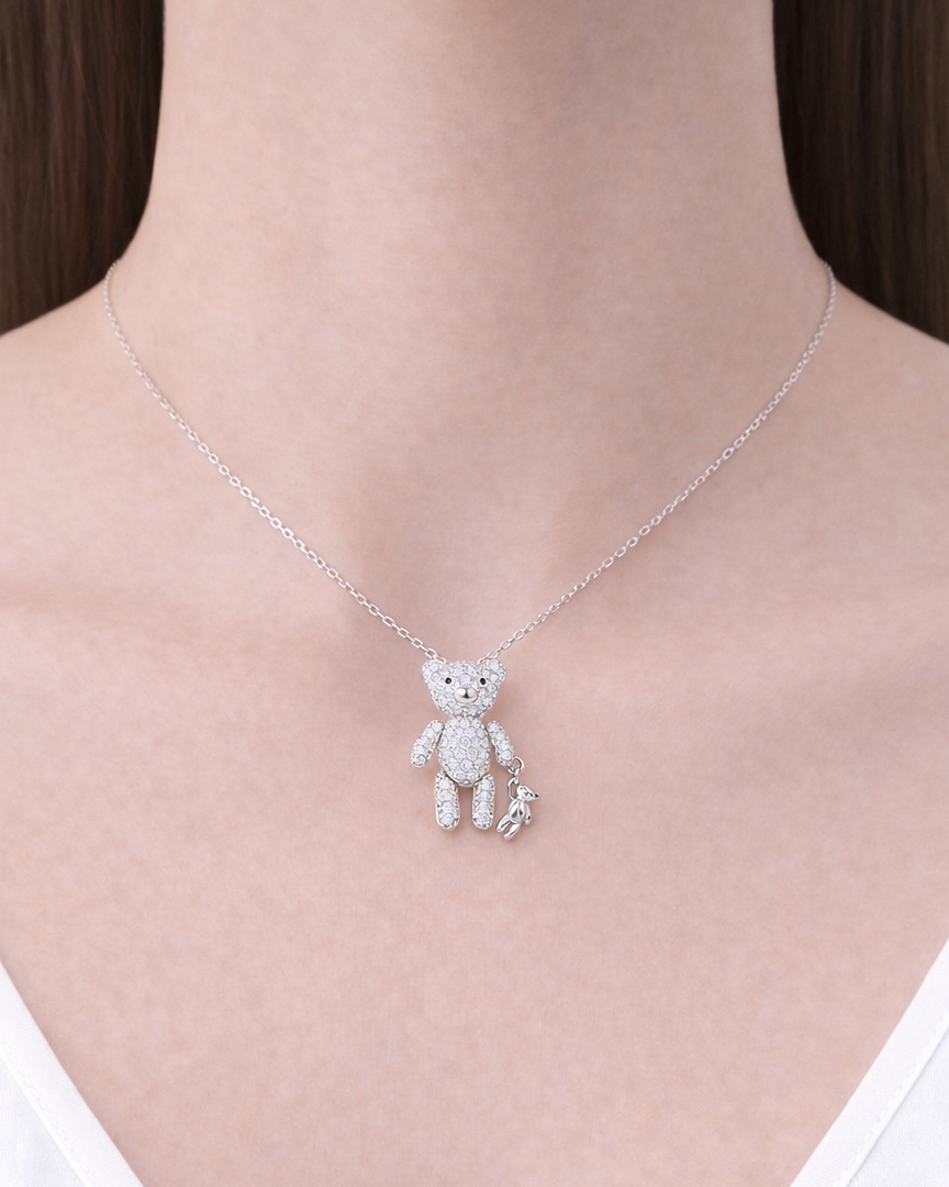 Girocollo Teddy in argento 925 rodio