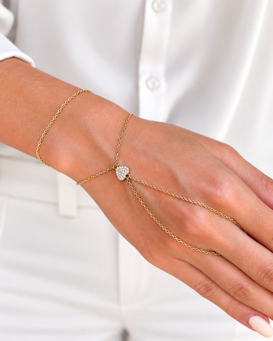 Baciamano in Argento placcato oro giallo 18kt con Cuore