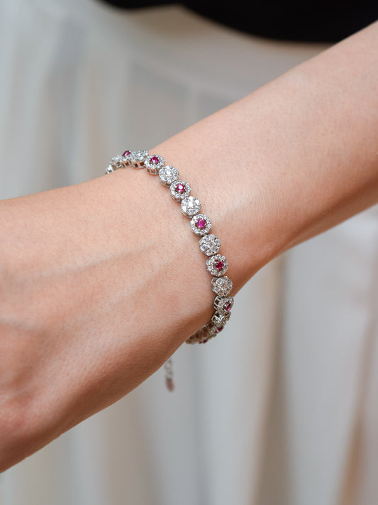 Bracciale Ginevra con zirconi fucsia