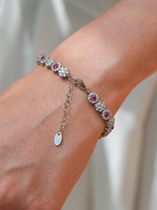 Bracciale Ginevra con zirconi fucsia