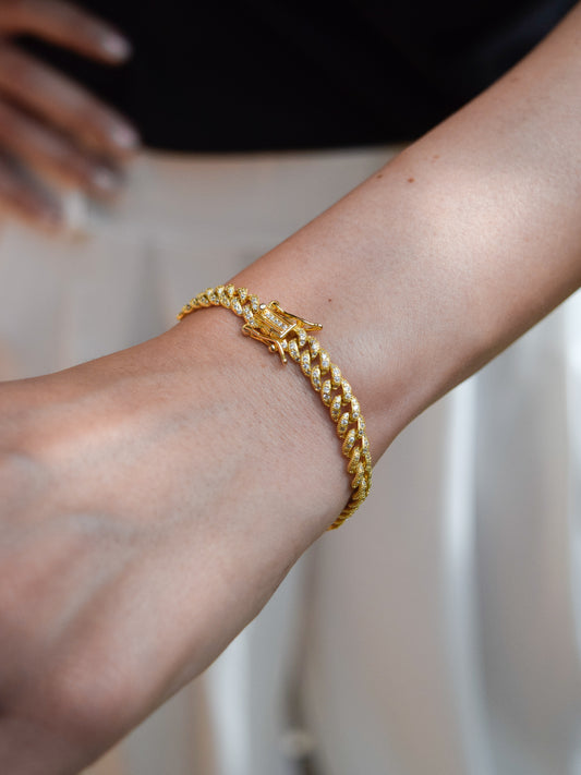 Bracciale Groumette Small Argento 925 placcato oro giallo