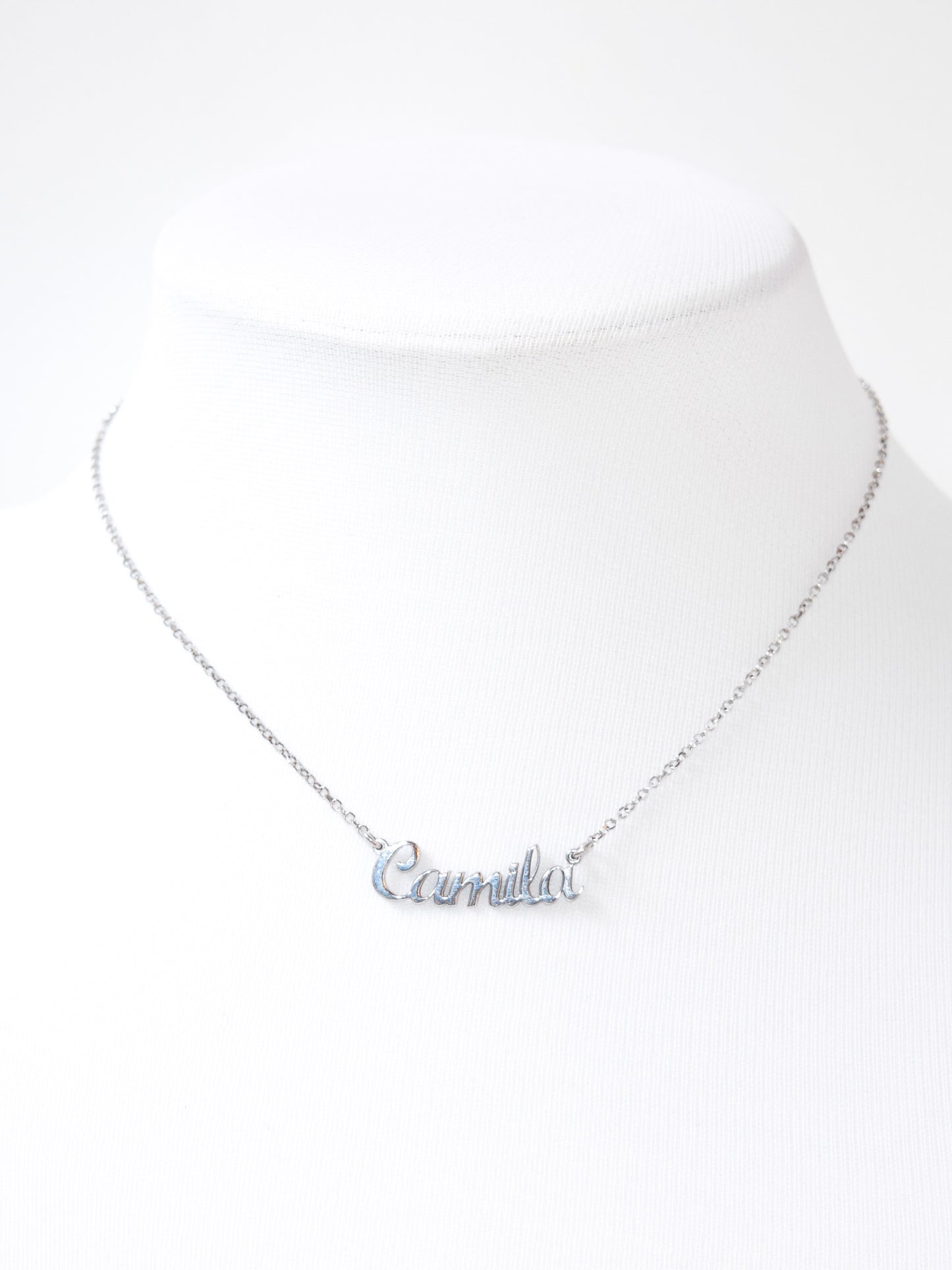 Girocollo personalizzato nome in argento 925 rodio