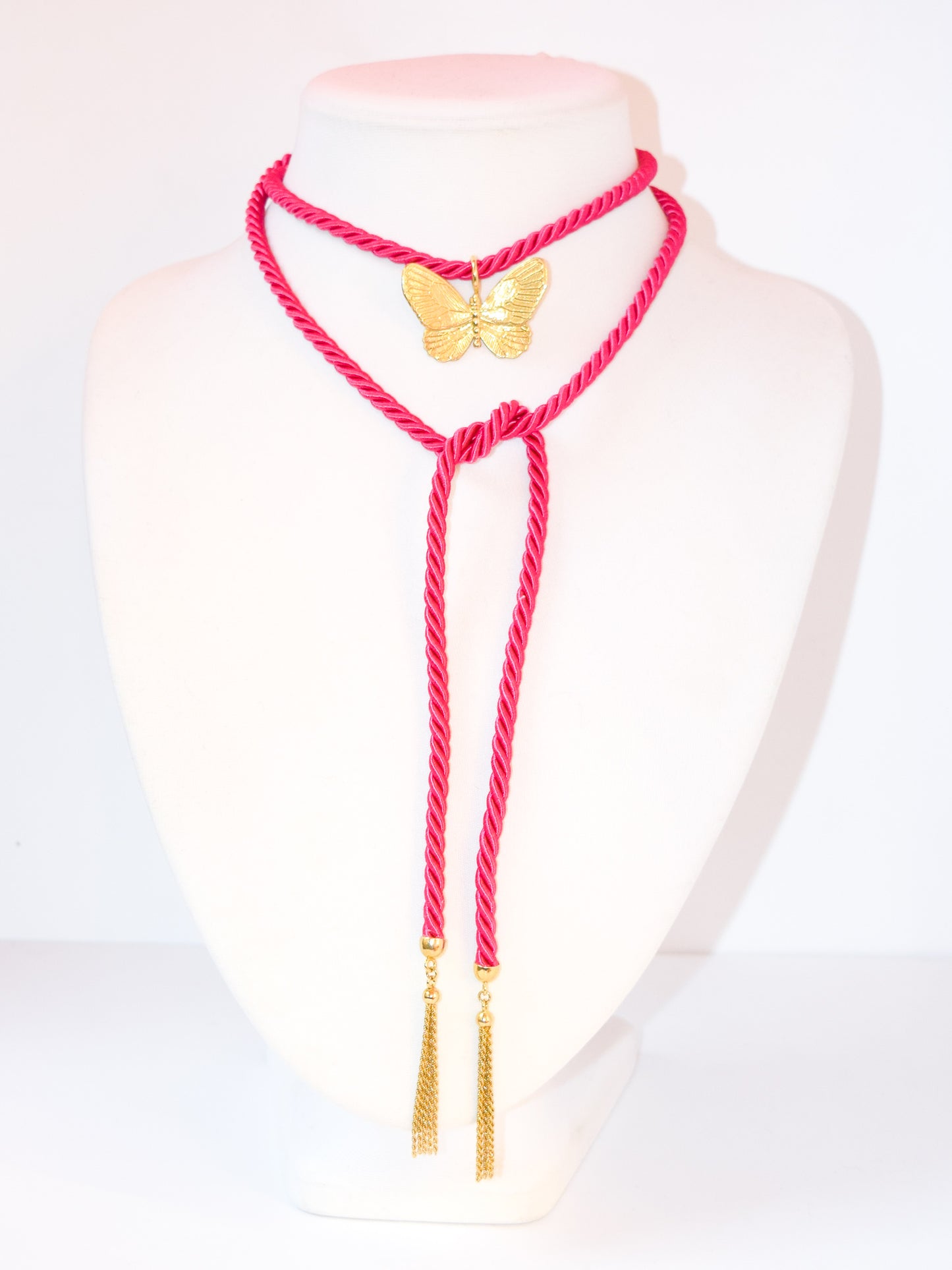 Collana Farfalla e Torsone Fucsia