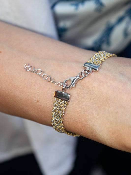 Bracciale fatto a mano in argento 925 Misto 0,5 cm